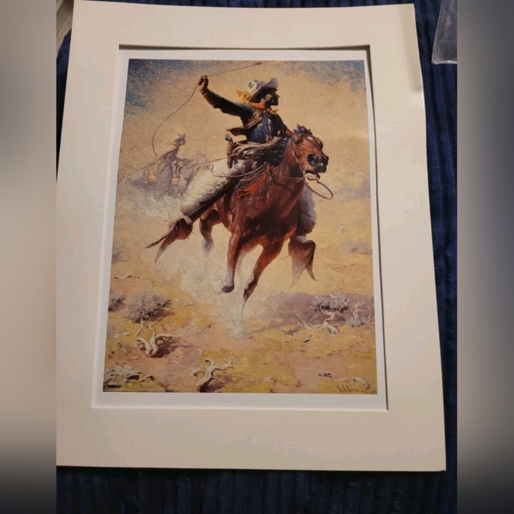 USA ART WILLIAM ROBINSON LEIGH COWBOY ROPING CANVAS WALL